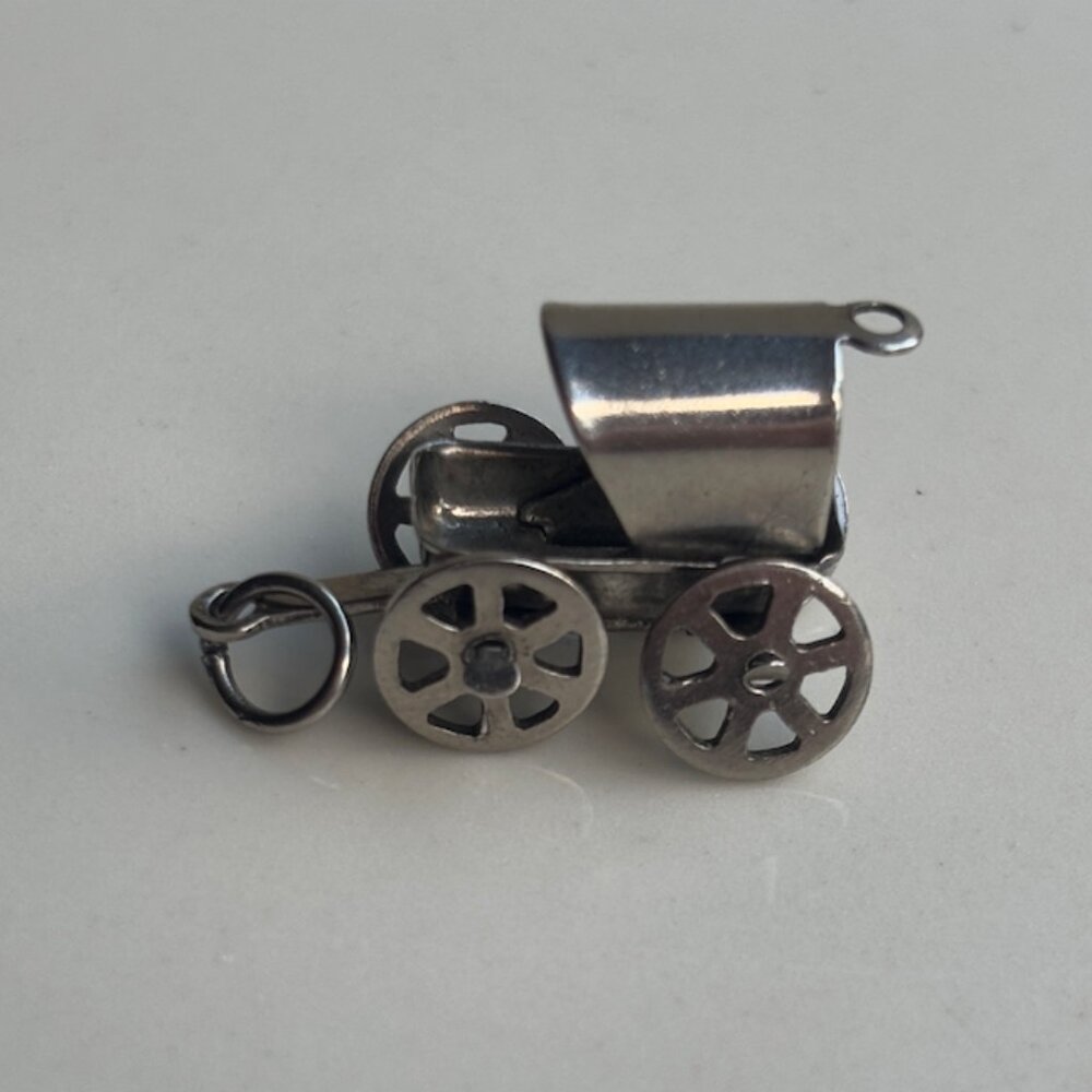 Vintage Baby Carriage 925 Sterling Silver Marked: P&B  Sterling